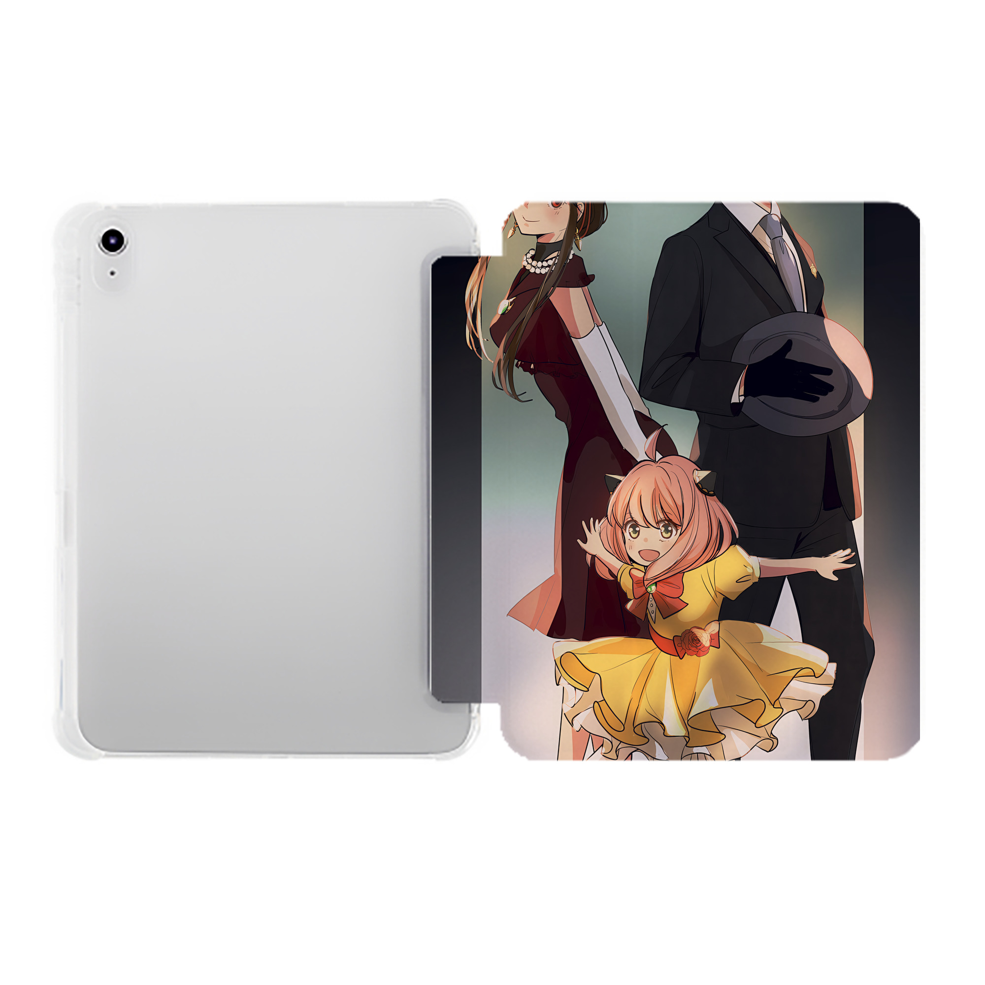 （画像用） SPY×FAMILY间谍家家酒 IPad ケース ペン収納付き 三つ折りスタンド PUレザー×シリコン 対応機種9.5/10.5/10.9インチ